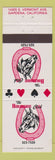 Matchbook Cover - Horseshoe Club Gardena CA Cards Gambling