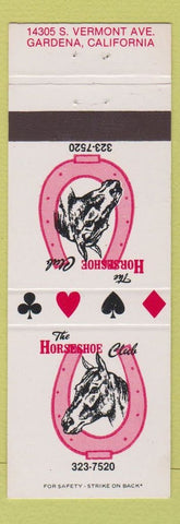 Matchbook Cover - Horseshoe Club Gardena CA Cards Gambling