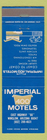 Matchbook Cover - Imperial 400 Motels Winslow AZ Route 66