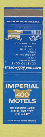 Matchbook Cover - Imperial 400 Motels Clinton IA WEAR