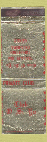 Matchbook Cover - Club O Si Yo Tahlequah OK WORN