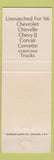 Matchbook Cover - 1966 Chevrolet Lefler Clinton AR