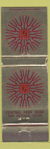Matchbook Cover - Central Park Bank San Antonio TX WEAR