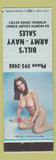 Matchbook Cover - Bill's Army Navy Sales Athens OH pinup