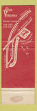 Matchbook Cover - Old Virginia Restaurants South Pasadena CA WEAR
