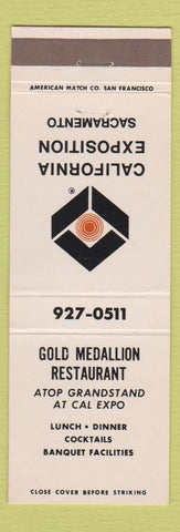 Matchbook Cover - Gold Medallion Restaurant Sacramento CA California Exposition