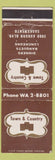 Matchbook Cover - Town and Country Inn Sacramento CA WEAR