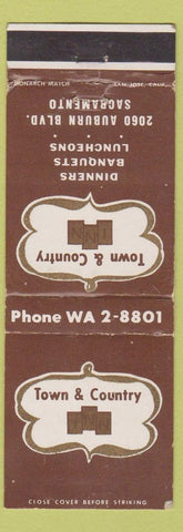 Matchbook Cover - Town and Country Inn Sacramento CA WEAR