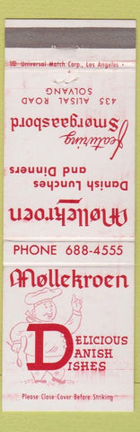Matchbook Cover - Mollekroen Danish Dishes Solvang CA WEAR