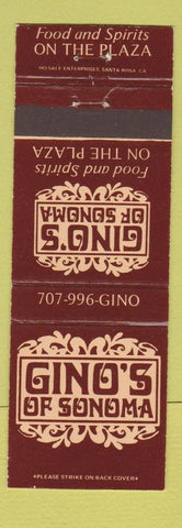 Matchbook Cover - Gino's of Sonoma CA