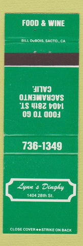 Matchbook Cover - Lynn's Dinghy Sacramento CA restaurant