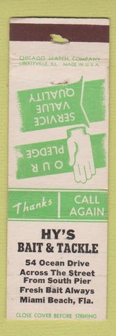 Matchbook Cover - Hy's Bait and Tackle Miami Beach FL WEAR