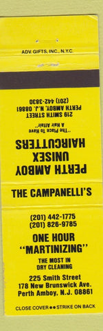 Matchbook Cover - Perth Amboy Haircutters Salon NJ Dry Cleaning