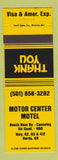 Matchbook Cover - Motor Center Motel Hardy AR yellow