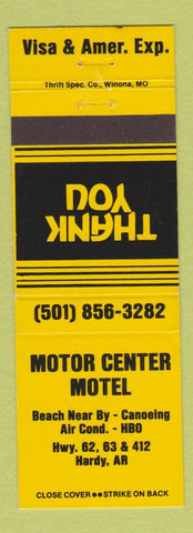 Matchbook Cover - Motor Center Motel Hardy AR yellow