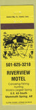 Matchbook Cover - Riverview Motel Mammoth Spring AR