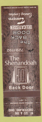 Matchbook Cover - Shenandoah Back Door Deli Tavern Chesterland OH