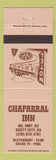 Matchbook Cover - Chaparral Inn Scott City KS