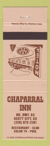 Matchbook Cover - Chaparral Inn Scott City KS