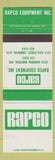 Matchbook Cover - Rapco Equipment Montreal QC Edmonton AB