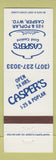 Matchbook Cover - Casper's Restaurant Casper WY