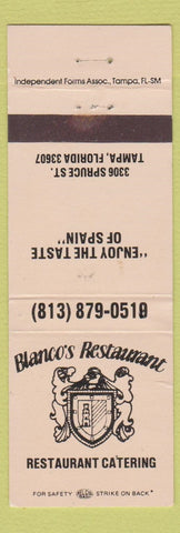 Matchbook Cover - Blanco's Restaurant Tampa FL WEAR