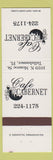 Matchbook Cover - Cafe Cabernet Tallahassee FL