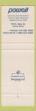 Matchbook Cover - Powell Janitorial Supply Equipment Lima OH