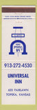 Matchbook Cover - Universal Inn Topeka KS