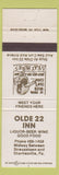 Matchbook Cover - Olde 22 Inn Shartlesville PA Strausstown