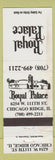 Matchbook Cover - Royal Palace Chicago Ridge IL WORN