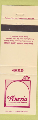 Matchbook Cover - Venezia of Harbor Lights Village Boston MA