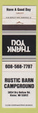 Matchbook Cover - Rustic Barn Camp Ground Kieler WI
