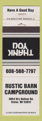 Matchbook Cover - Rustic Barn Camp Ground Kieler WI