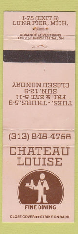 Matchbook Cover - Chateau Louise Restaurant Luna Pier MI WEAR