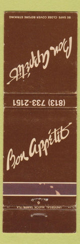 Matchbook Cover - Bon Appetit Dunedin FL WEAR