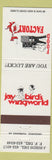Matchbook Cover - Jay Bird's Wing World