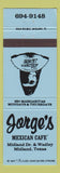 Matchbook Cover - Jorge's Mexican Cafe Midland TX girlie