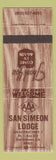 Matchbook Cover - San Simeon Lodge San Simeon CA