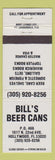 Matchbook Cover - Bill's Beer Cans Hollywood FL
