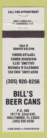 Matchbook Cover - Bill's Beer Cans Hollywood FL