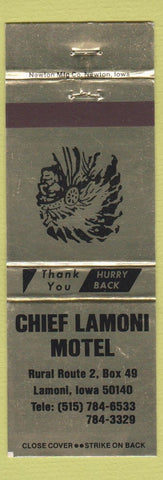 Matchbook Cover - Chief Lamoni Motel Lamoni IA Indian