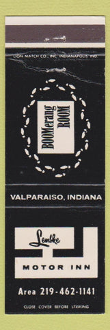 Matchbook Cover - Lembke Motor Inn Valparaiso IN Boomerang Room