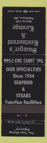 Matchbook Cover - Sawyer's Restaurant Plaistow NH