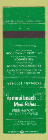 Matchbook Cover - Maui Beach Hotel Hawaii WORN