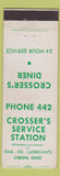 Matchbook Cover - Crosser Service oil gas Lisbon OH