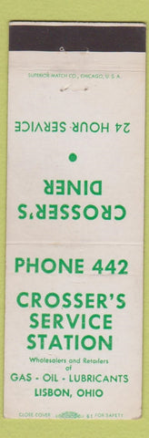 Matchbook Cover - Crosser Service oil gas Lisbon OH
