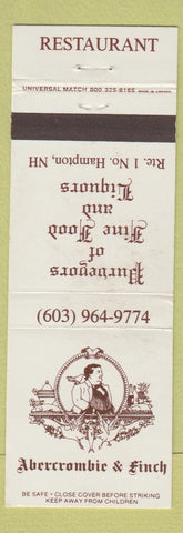 Matchbook Cover - Abercrombie and Finch Restaurant North Hampton NH