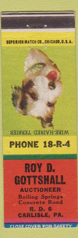 Matchbook Cover - Roy D Gottshall Auctioneer Carlisle PA