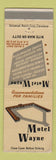 Matchbook Cover - Motel Wayne Fort Wayne IN WORN